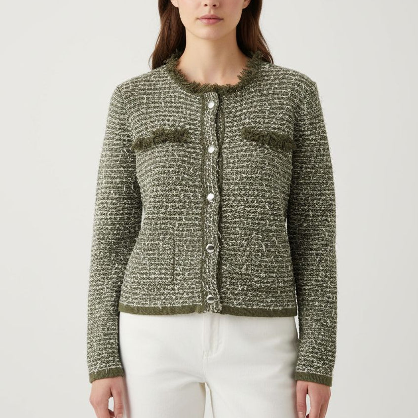 Giacca Susy Mix in maglia verde militare