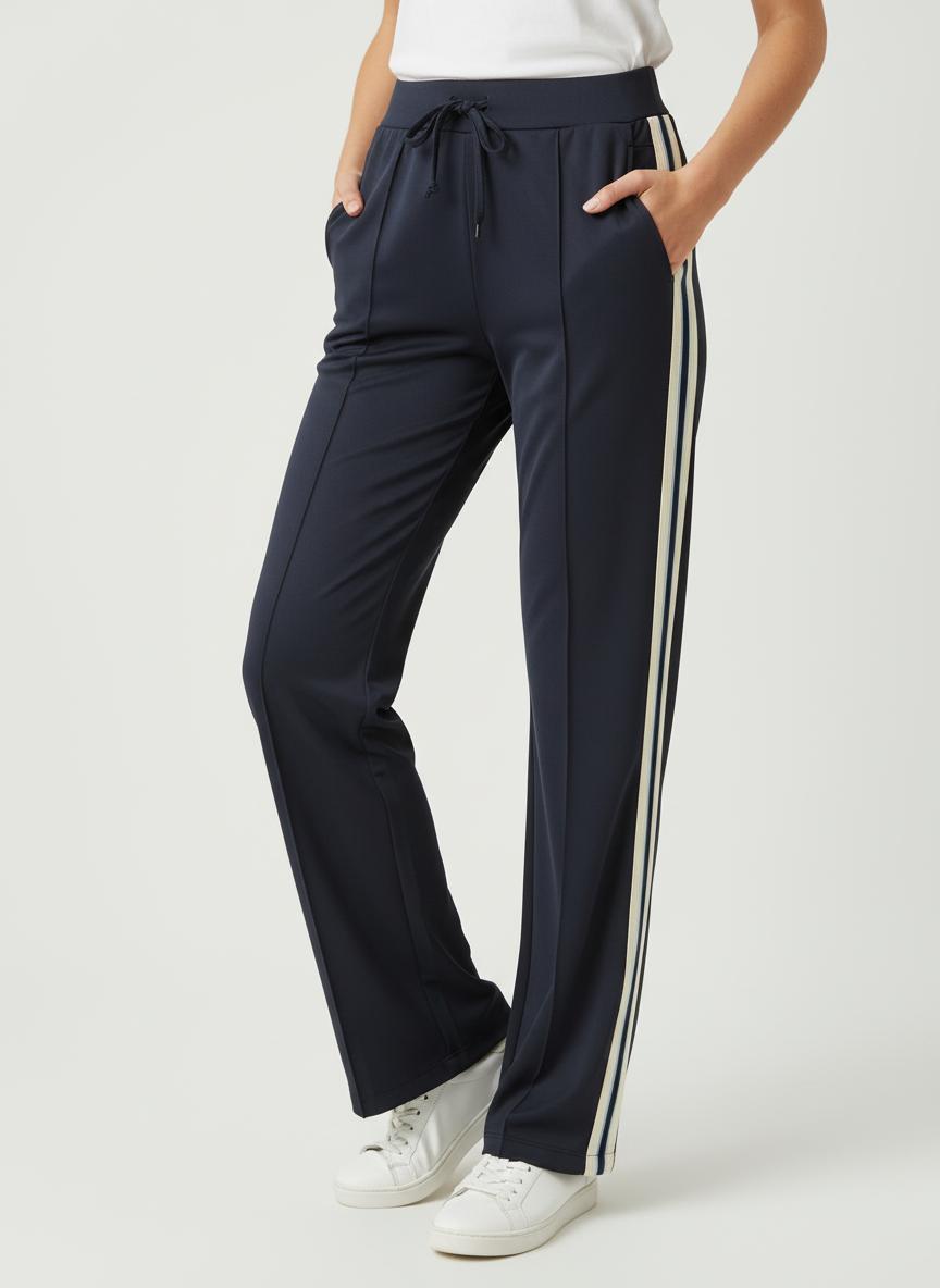 BREND ATELIER-Pantalone Tuta felpa bande laterali