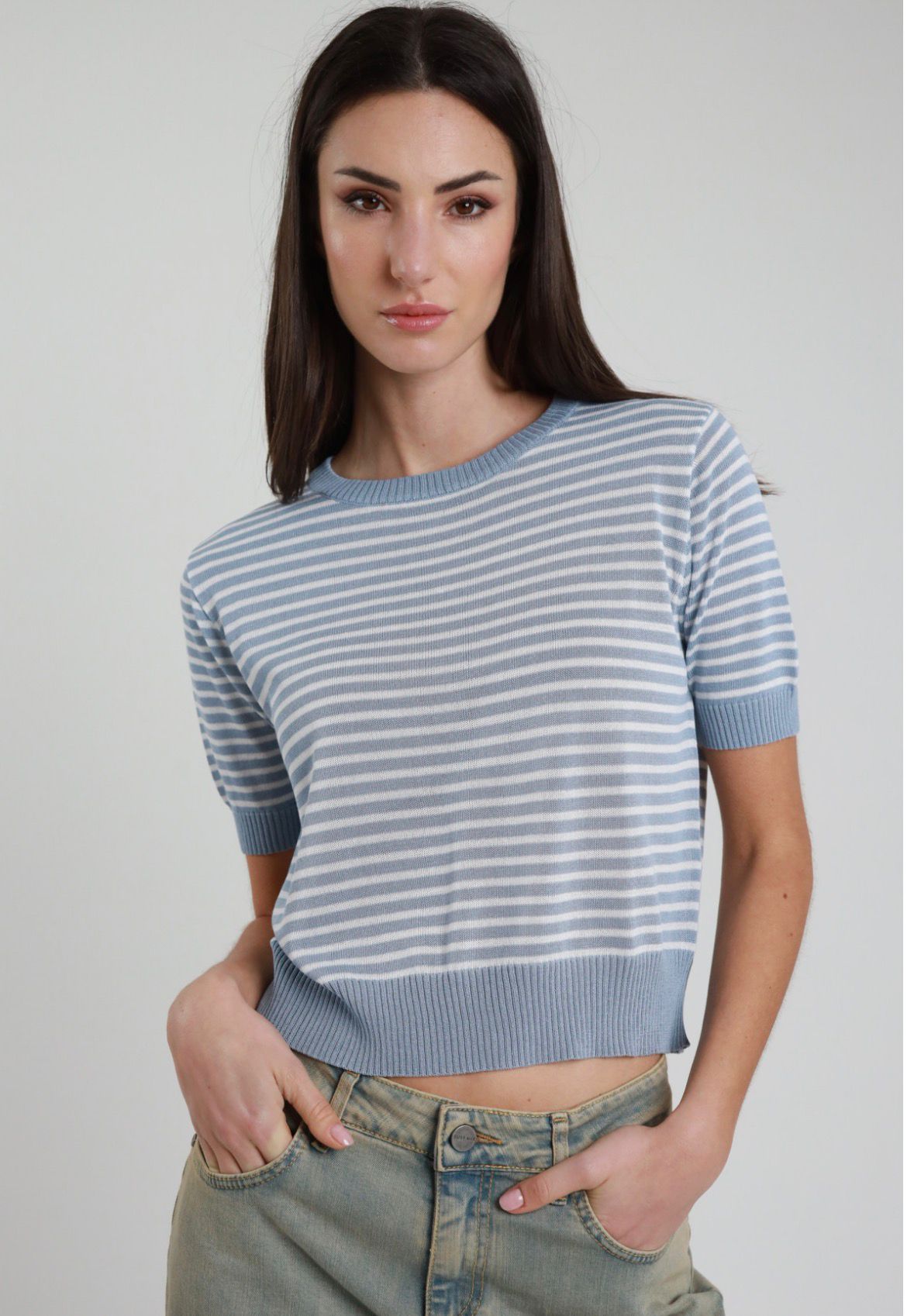 SUSY MIX-Maglia mezze maniche righe