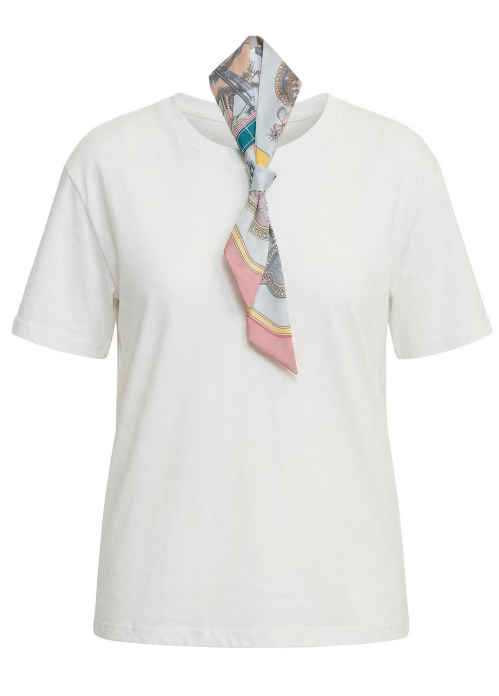 T-Shirt Brend Atelier con Twilly Cipria