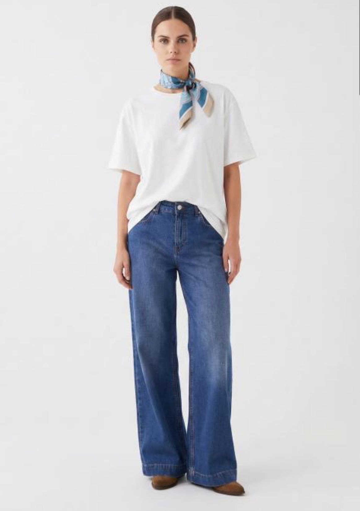 BREND ATELIER- Jeans wide leg donna sfumature rosa