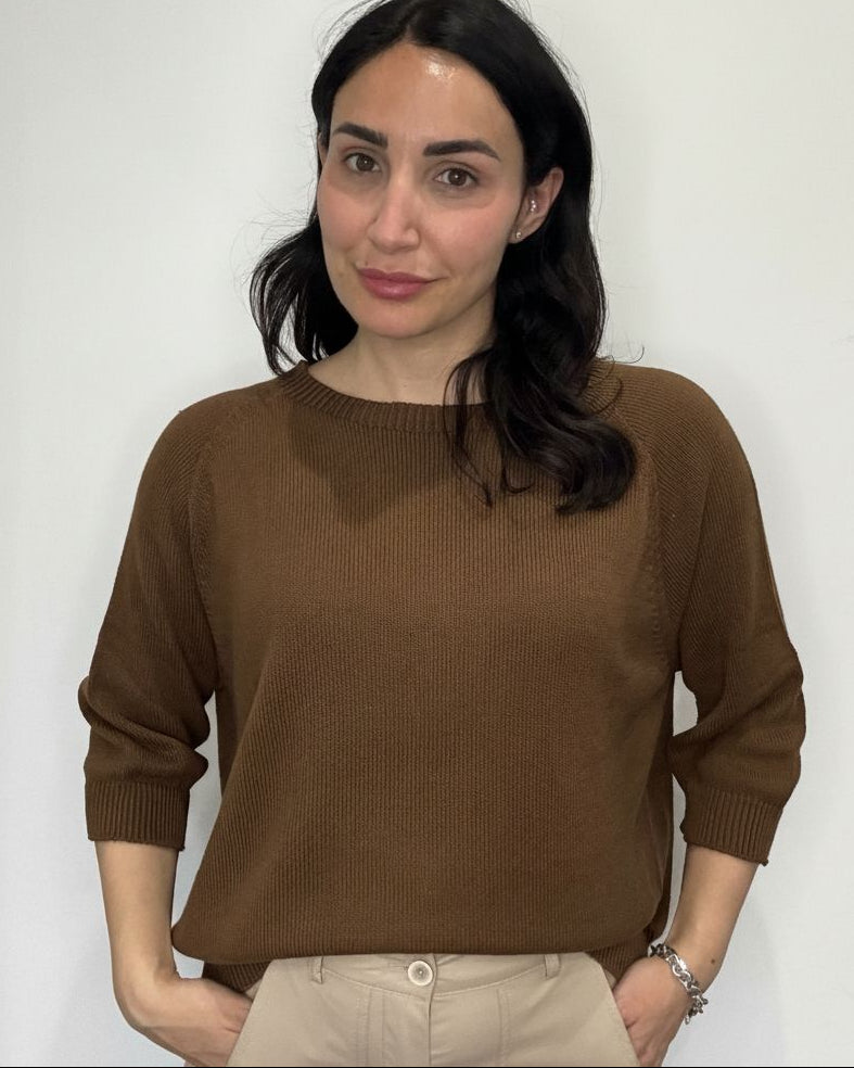 BREND ATELIER -Maglia Over Marrone